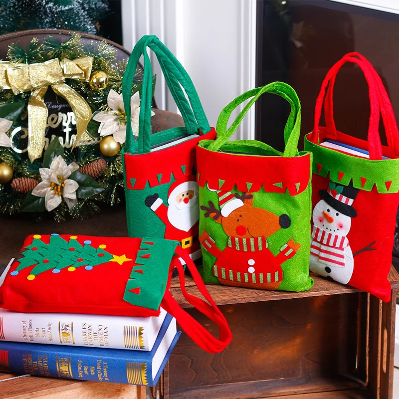 Рождественские украшения для дома, носки Санта-Клауса, Рождественский мешок для конфет Рождество, висячие украшения