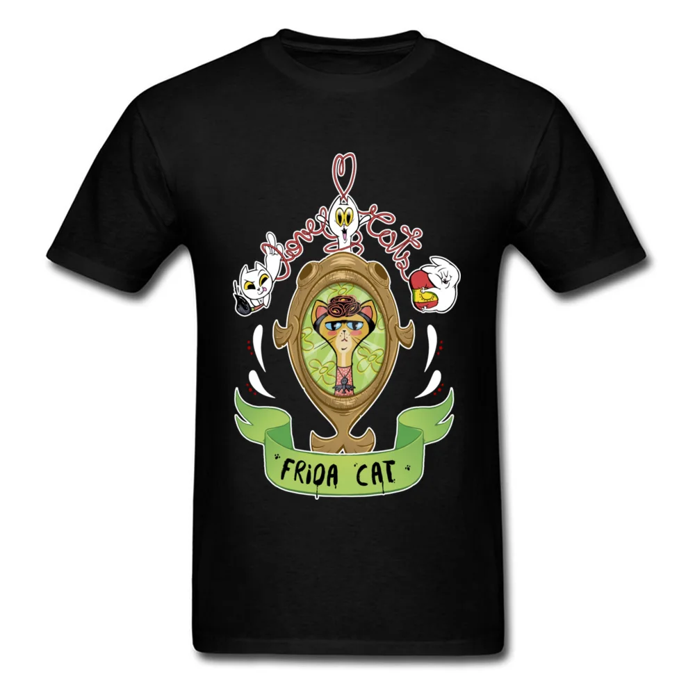 Frida футболка с коротким рукавом и принтом кошки летняя круглым вырезом хлопковая