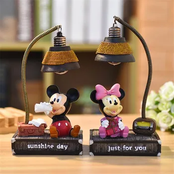 Disney Led Mickey Minnie Mouse Nachtlampje Cartoon Bureau Tafellamp Anime Mickey Mouse Slaapkamer Decor Lampara Xmas Kids Gift lampen