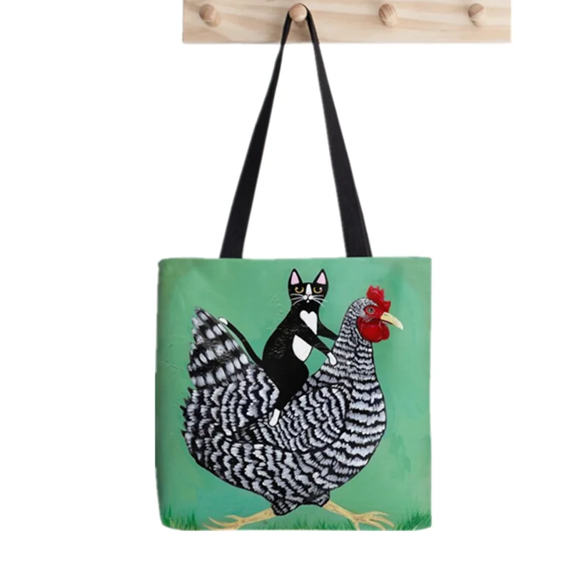 Shopper Cats Against Catcalls Bag Printed Tote Bag women Harajuku shopper handbag girl Shoulder shopping bag Lady Canvas Bag