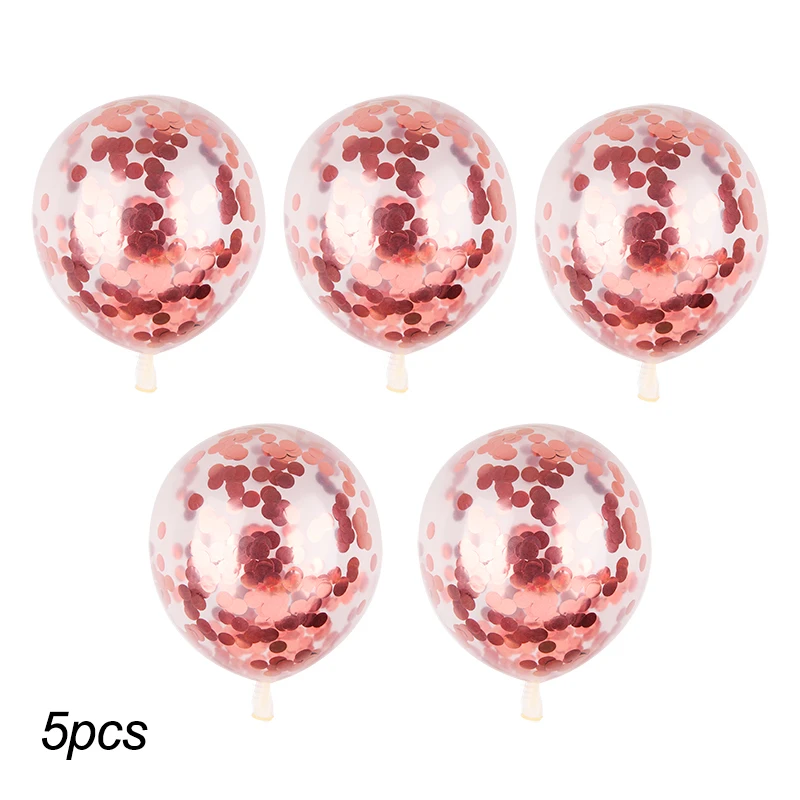 Rose Gold Confetti 18 дюймов вечерние воздушные шары для вечеринки будущей матери, свадебные украшения 14 шт микс из розового золота конфетти воздушных шаров из латекса розового цвета - Цвет: Rose Gold Confetti