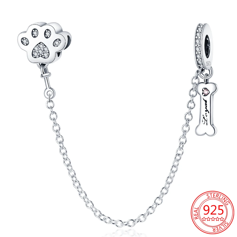 

Женская цепочка в виде кошачьей лапы, из серебра 100% пробы