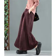 Трикотажные брюки Широкие брюки в стиле ретро; плотные брюки в стиле ретро; модная эластичная одежда большого размера; повседневные Свободные шерстяные брюки; сезон осень-зима; f1405