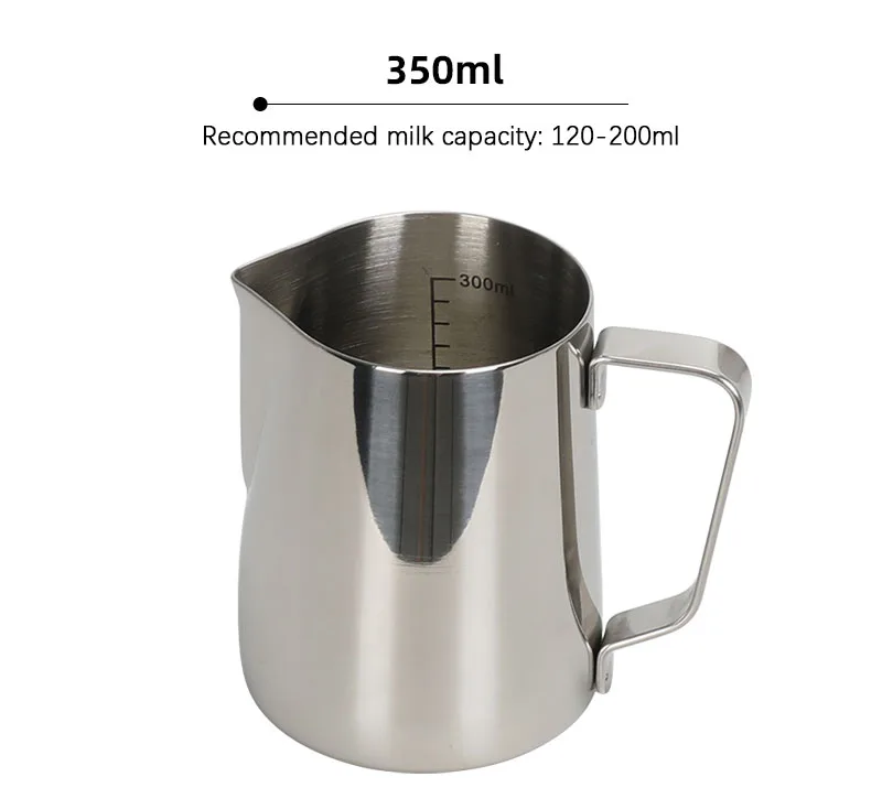 Stainless Steel Milk Frothing Pitcher Coffee Latte Jug with Inside Measurement