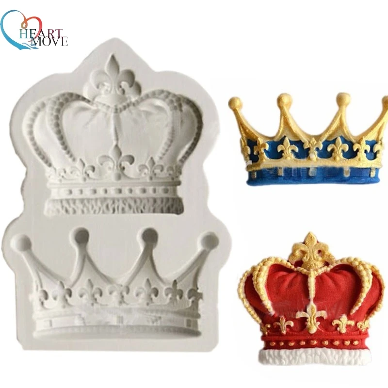 HEARTMOVE Crowns from Princess Queen 3D Silicone Mold Fondant Cake Cupcake Decorating Tools Clay Resin Candy Fimo Super Sculpey
