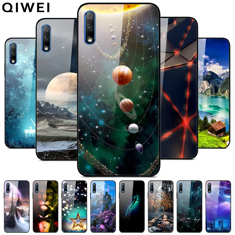 Чехол для Huawei Y9S жесткая задняя крышка из закаленного стекла Y9s чехол телефона Y 9s