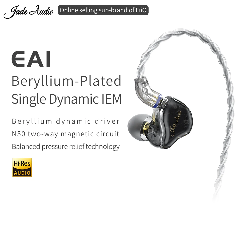 Наушники-вкладыши JadeAudio(FiiO) EA1 Hi-Res Hi-Fi наушники с динамическим драйвером