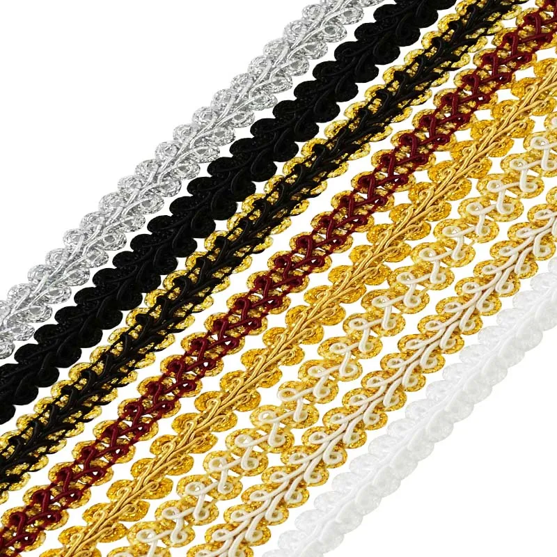 5yards Gold Silver Centipede Braided Lace Ribbon Sewing Fabric Trim DIY Clothes Handmade Accessories Wedding Party Decoration
