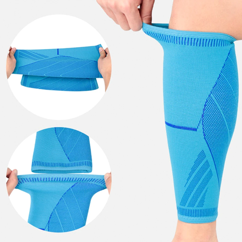 2Pcs/Pair Professional Sports Knitting Calf Compression Sleeve Shin Guard Leg Sleeves Calf Support for Running Cycling Training