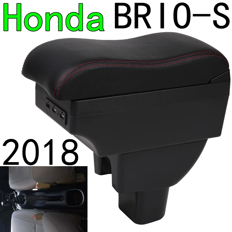 Для Honda BRIO-s автомобильные аксессуары подлокотник коробка BRIO S Оригинальная ручная коробка двухслойная перезаряжаемая с USB