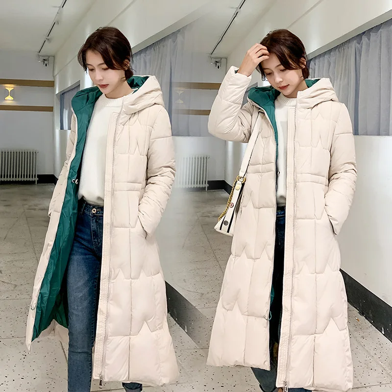 

Cotton-padded Clothes Women's Mid-length over-the-Knee 2019 Winter New Style Thick Loose-Fit Europe And America down Jacket Cott