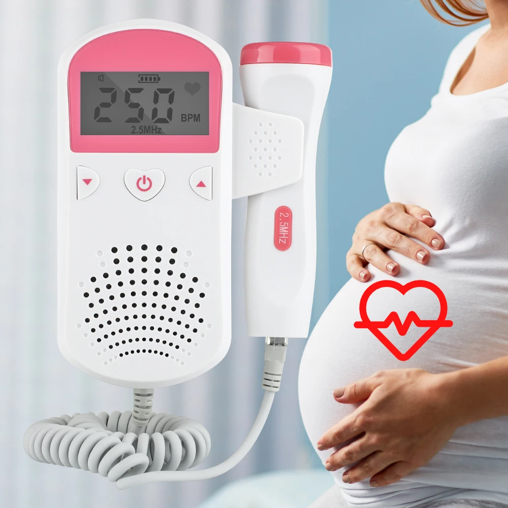 2.5MHz Pregnancy Fetal Doppler Ultrasound Baby Heart Rate Monitor LCD Display Home Nonradiative Prenatal With EarphoneКрасота и