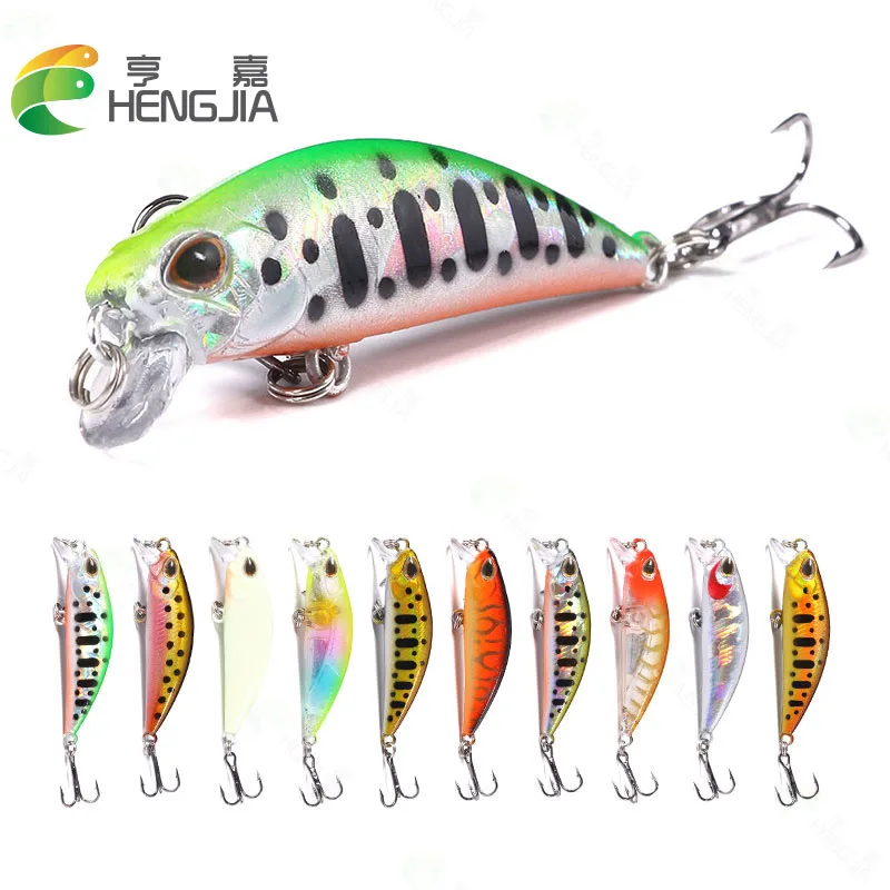 HENGJIA Рыболовная Приманка Minnow лазерная жесткая искусственная приманка с 3d глазами