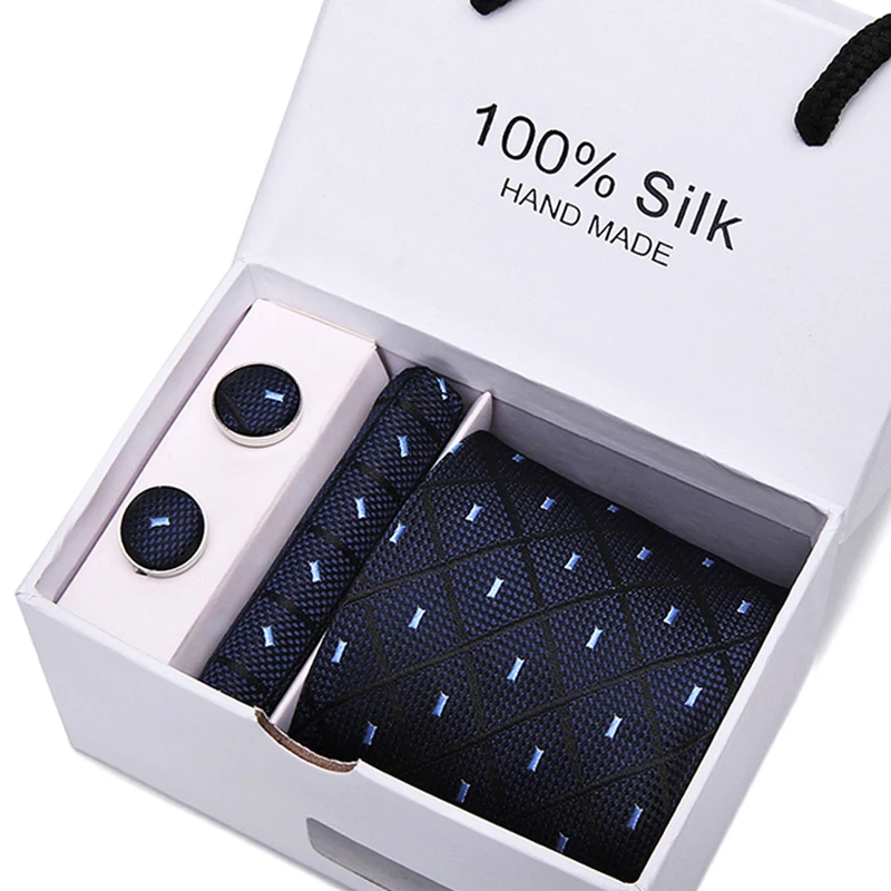 

Men's Ties Stripe Floral Necktie 7.5cm 100% Silk Handkerchief Cuffink Tie Set Accessories Cravat Formal Wedding Party