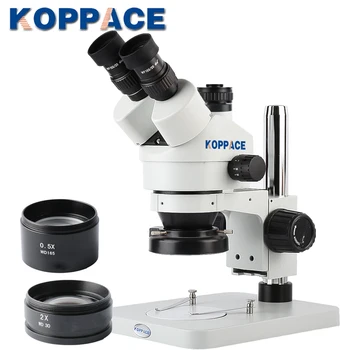 

KOPPACE 3.5X-90X Trinocular Stereo Zoom Microscope 10X Eyepieces 0.7-4.5X Objective Mobile phone repair microscope