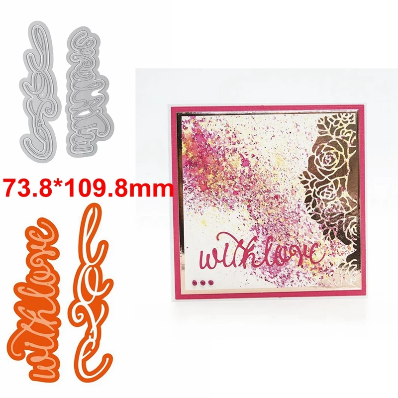 

With Love Phrase Metal Cutting Dies Stencils With Love Phrase Die Cut For Card Making DIY New2019 Crafts Cards