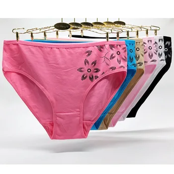 

Wholesale Color Women Plus Size 2XL 3XL 4XLWomen's Clothing High-Rise Solid Cotton Briefs Panties 89313