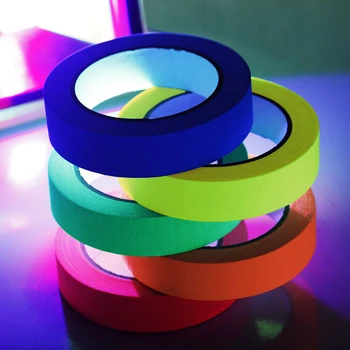 

Stage Magic Props Show Fluorescent UV Cotton Tape Easy To Tear Floor Blackboard Blacklight Reactive Glow In The Dark Tape 6pcs