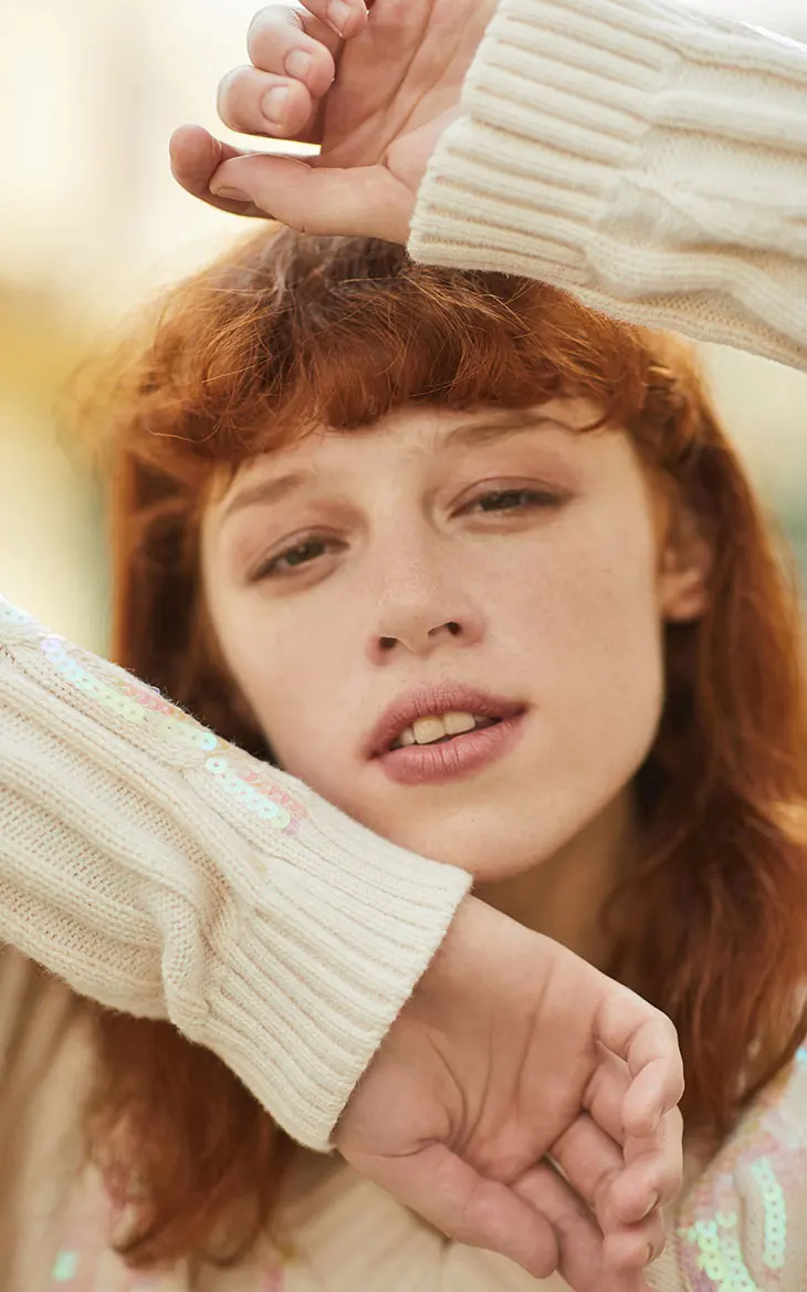 Vero Moda Новая женская свободная посадка v-образным вырезом блестка баллон рукава Падение плеча вязать | 319424517