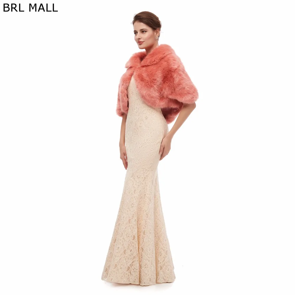 BRL MALL 155*45 см размера плюс розовая женская меховая Наплечная накидка Свадебные Шали накидка из искусственного меха свадебное пальто Шраг Boleros PJ19179
