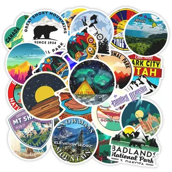 

100pcs Pack Outdoors Scenery Cool Stickers Waterproof PVC Suitcase Motorcycle Guitar Water Bottle DIY Graffiti Sticker Kids Toys