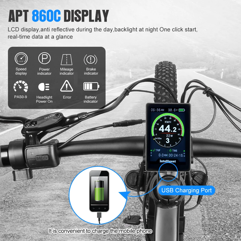 Powerful Electric Bike Samsung Battery 48V 750W