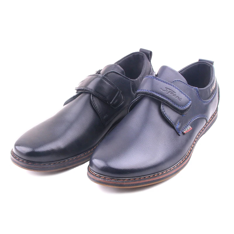 Big Boy's Leather Shoes Black Patent British Style Children Perform Dance Blue Flats