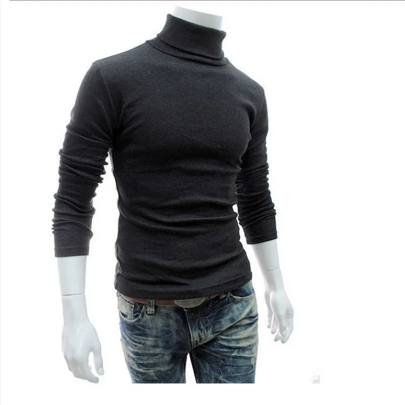 Zogaa осенне-зимний мужской свитер мужской водолазка сплошной цвет повседневные мужские свитера Slim Fit брендовые вязаные пуловеры