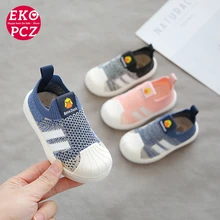 

EKOPCZ 2022 New Breathable Mesh Slip On Girls Shoes Spring Boys Kids Sneakers Children Soft Sole Walking Toddler Shoes