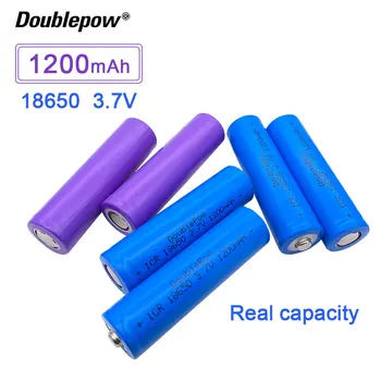 

10 pcs Doublepow 18650 battery 3.7V 1200mAh Li-ion rechargeable battery TURE CAPACITY FOR flashlight LANTERN