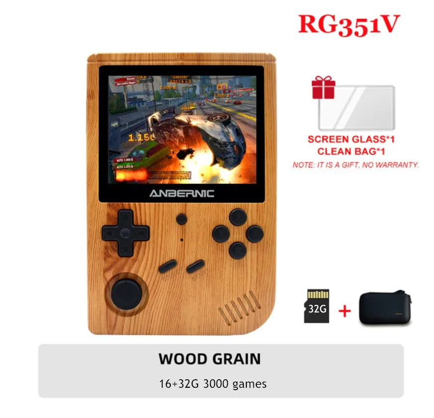 ANBERNIC RG351V 3.5-Inch IPS Handheld Game console 256G Pre-installed 20000 Games Video Retro Game Player With WIFI Kids Gift 
