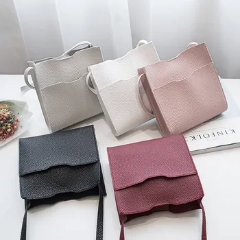 

2020 New Handbag Leisure Women Small Package Shoulder Messager Crossbody Bag Hipster Solid Color Mobile Phone Bag Pu Bag