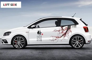 

LEFT SIDE Creative Personality beautiful Body Pull Flower Modified Chinese Style Transparent Waterproof Car Stickers