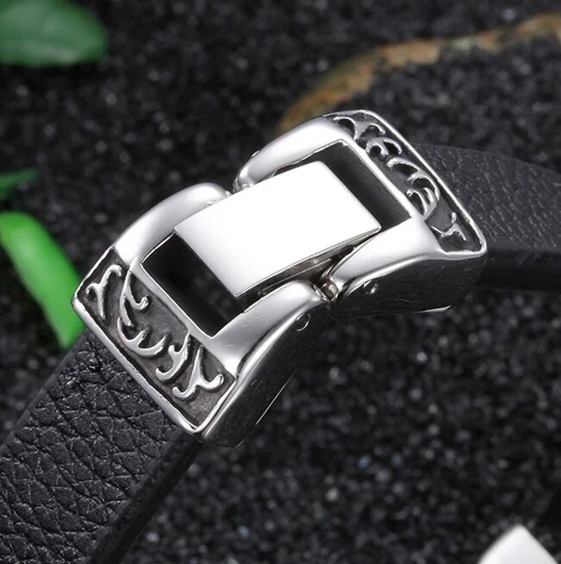 Fashion Hip Hop Rock Skull Leather Bracelet Personality Motorcycle Bike Silver Color Bracelet for Men Jewelry bracelet jewelry