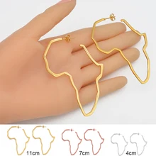 Anniyo africano mapa pendientes grandes exagerar más pendiente de Color dorado de África adornos étnicos tradicionales hipérbole regalo #103721