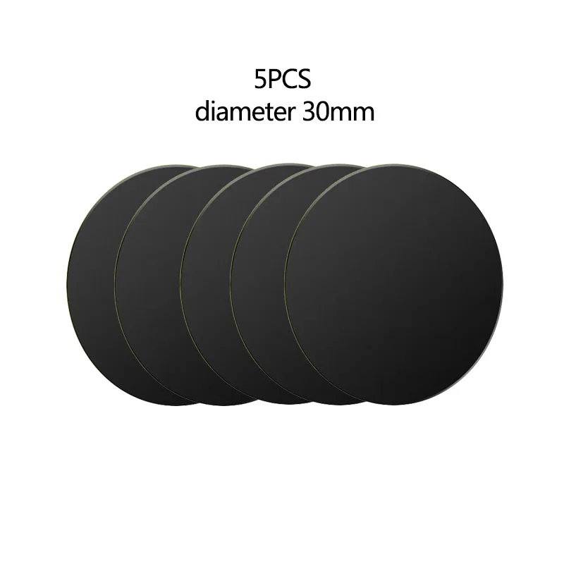 5x black round 30mm 5 шт./1 шт./лот металлический пластинчатый диск для магнита Автомобильный держатель для телефона Железный клейкий лист для магнитного мобильного телефона держатель Автомобильный Стенд крепление - Цвет: 5x black round 30mm
