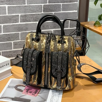 

Women 3 Use Diamond Small Backpacks Female Fashion Sequins School Shoulder Bags for Women Casual Travel Bags Ladies Mochilas