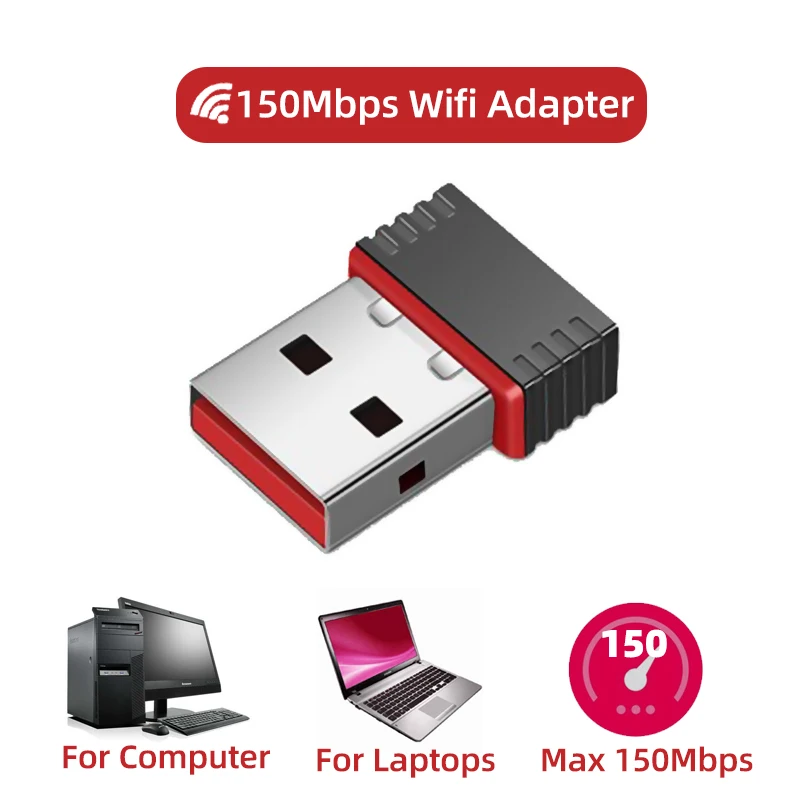 Usb-Wifi-Adapter Receiver Network-Card-Antenna Fi-Module Computer PC Mini WI-FI Wireless