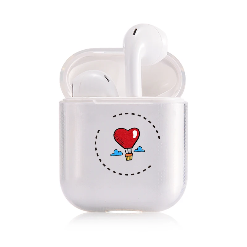 I201394 Простые Мультяшные наушники чехол для Apple airpods чехол милый забавный Радужный сладкий сердце Air Pods Модный чехол прозрачный жесткий чехол - Цвет: I201394