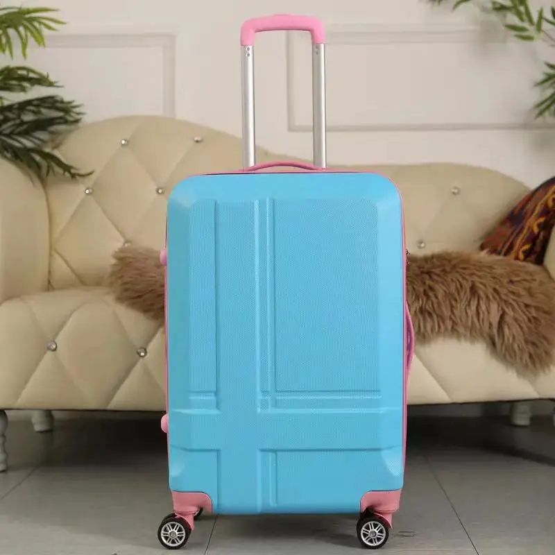20''24-дюймовый чемодан на колесиках, багаж на колесиках для путешествий, студенческий чемодан на колесиках для девочек, Женский чемодан, чемоданы - Цвет: Blue suitcase