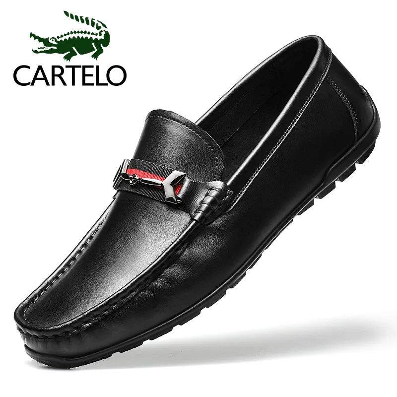 

CARTELO MEN'S SHOES 2020 Spring And Autumn New Style Casual Leather Shoes Korean-style Tods Casual Shoes Slip-on Driving Shoes