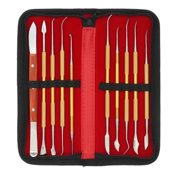 

10Pcs Dental Stainless Steel Wax Carving Tool Set Dentist Sculpture Knife Dentist Clean Hygiene Probe Dental Lab Instrument