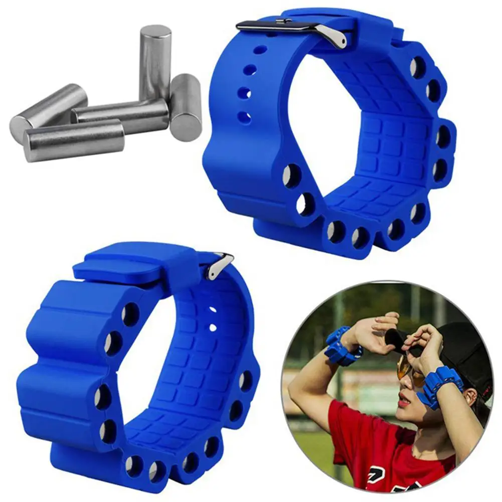 2Pcs Durable Wrist Weights Silicone Adjustable Bracelet Wearable Wrist Weights For Fitness Exercise Walking Jogging Yoga Gym