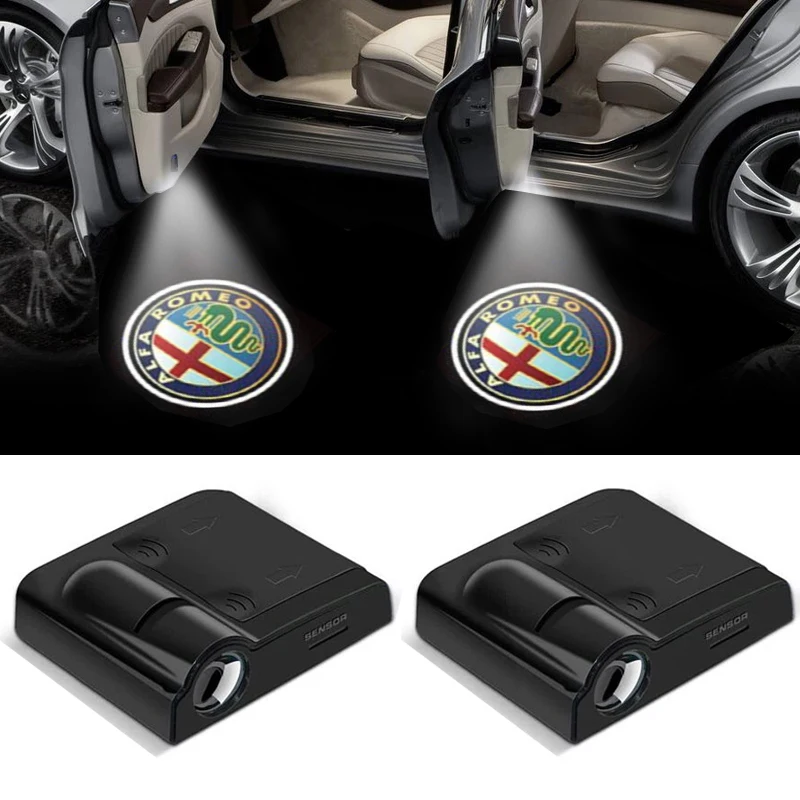 Alfa Romeo LED подсветка двери автомобиля с логотипом приветственный свет
