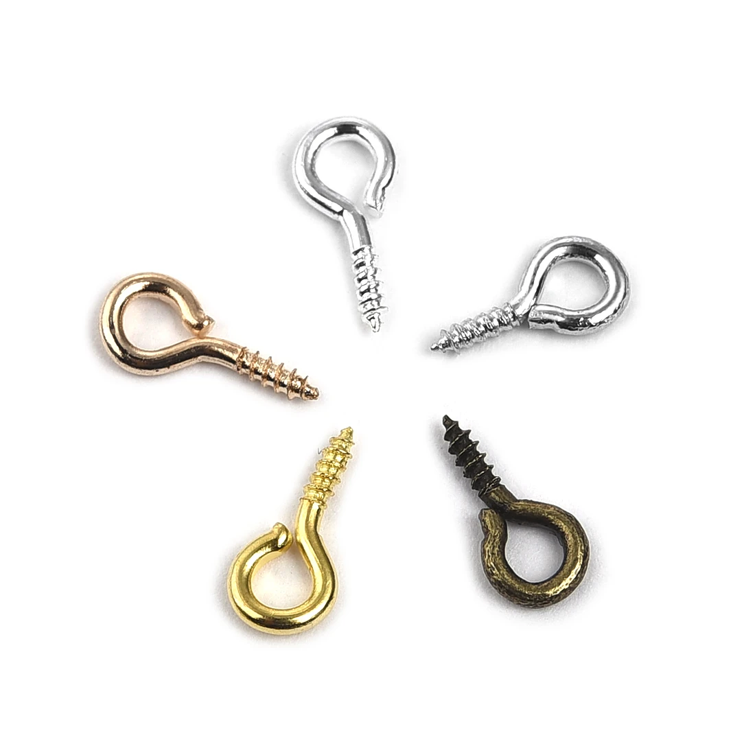 Mini perno de ojo de tornillo para fabricación joyas, colgante de conector roscado de Color dorado y DIY, 100 unids/lote|Piezas de cierre y matarial joyería| - AliExpress