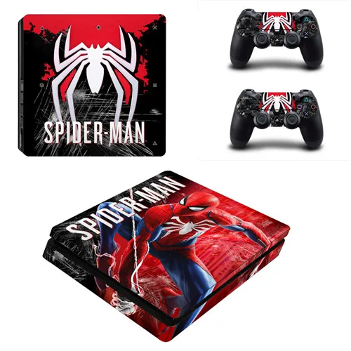 Человек-паук PS4 тонкая кожа Наклейка для консоли playstation 4 и контроллера PS4 Slim Skins наклейка s винил Человек-паук - Цвет: Золотой