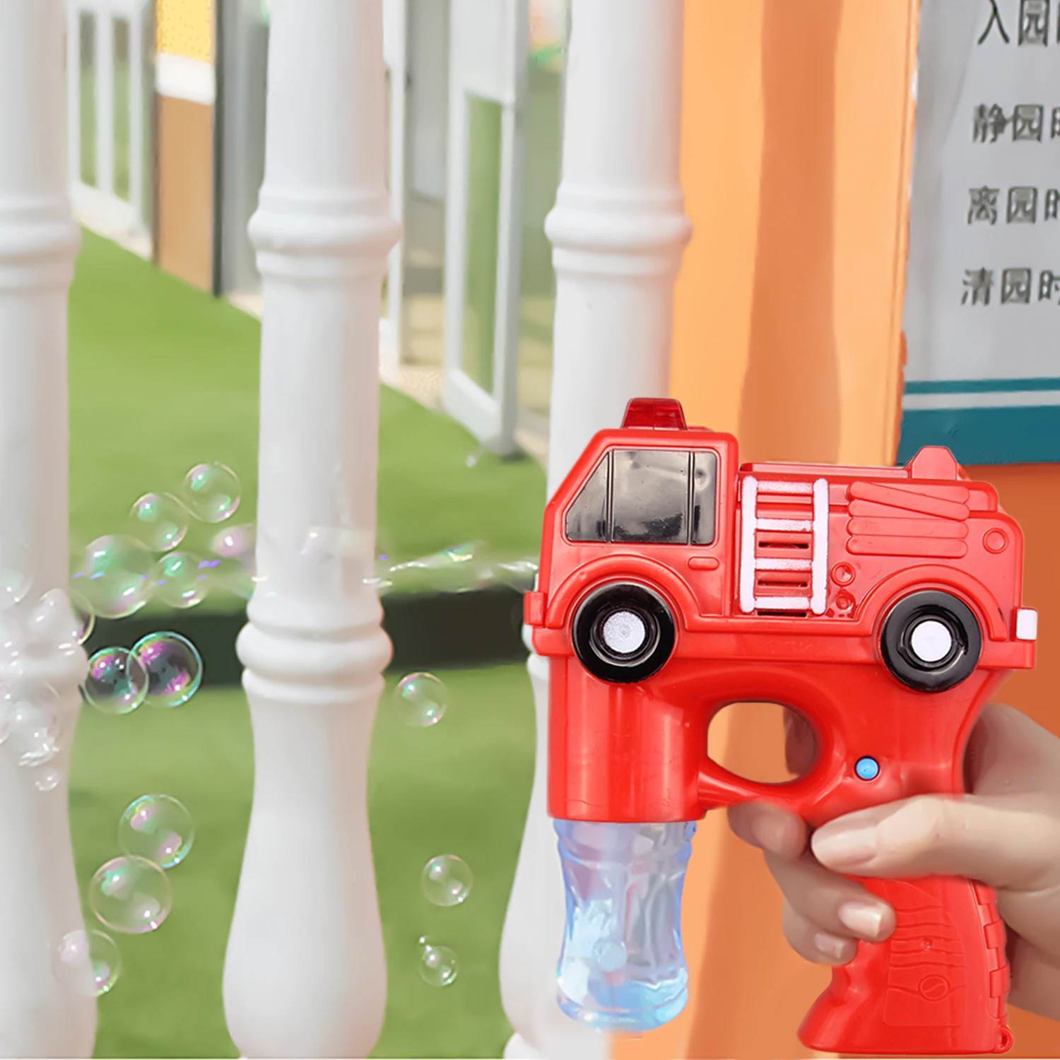 Детская мультяшная пожарная машина, Электрический пузырьковый пистолет, автоматическая пузырьковая машина, воздуходувка, музыкальный светильник, мыльный пузырьковый пистолет, игрушка