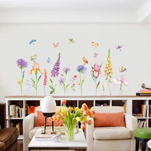 JM7341 графическая Настройка в больших количествах Производство экологически чистые ПВХ настенные наклейки Съемный цветок серии D