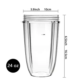 

24oz Replacement Parts Mug Cup for Nutri Bullet 600W / Pro 900W High-Speed Blender Juicer Mixer Accessory 24 Ounce