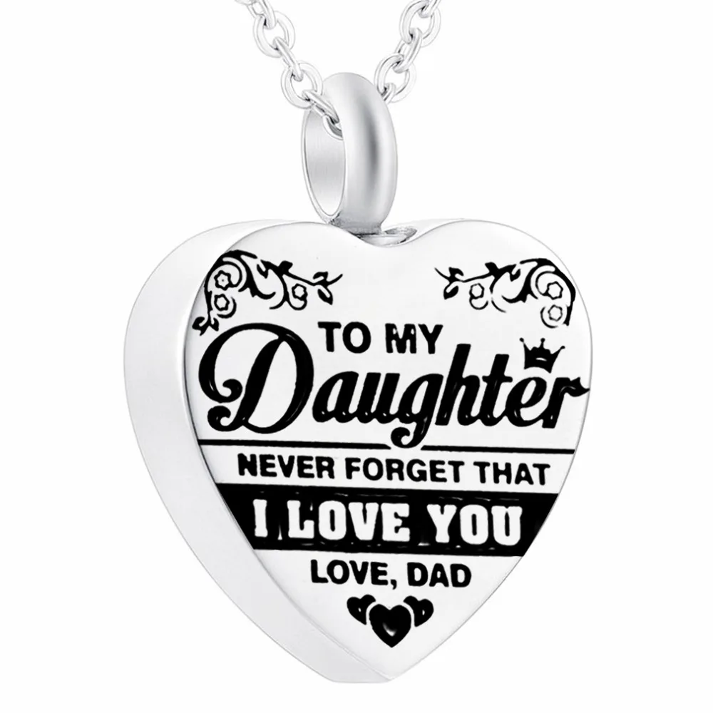 Stainless Steel Memorial Necklace Urn 